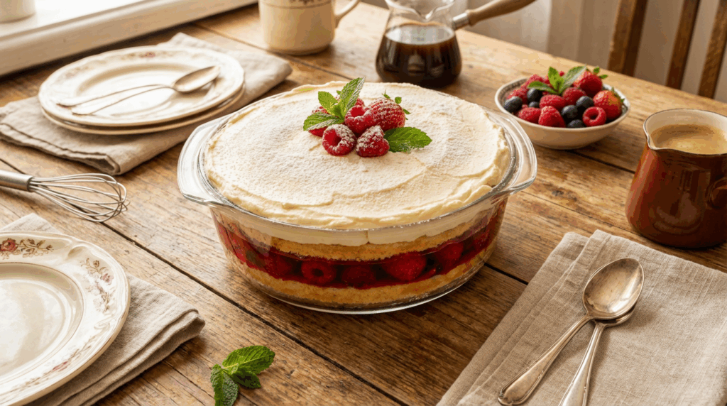 Biszkopt z galaretką i kremem mascarpone: Luksusowy deser w 30 minut