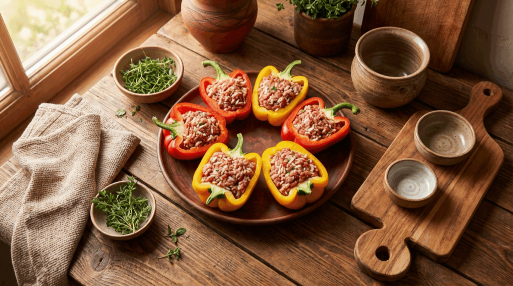 Papryka faszerowana surowym mięsem: prosty przepis na obiad