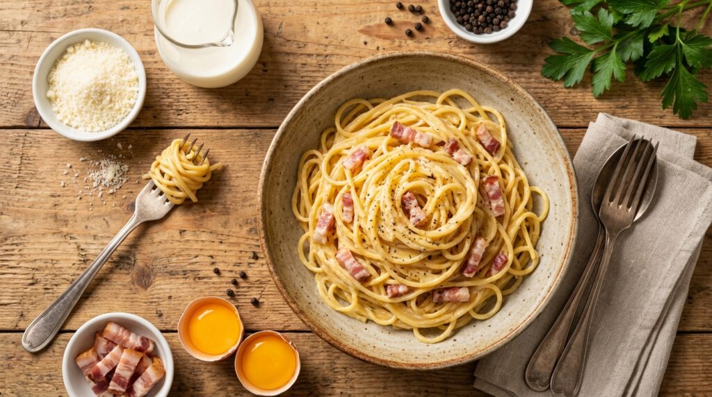 Spaghetti carbonara - przepis oryginalny ze śmietaną: jak zrobić autentyczną?